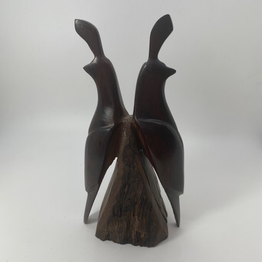 Vintage Ironwood Carving, Sculpture, Pair of Quails #326‎